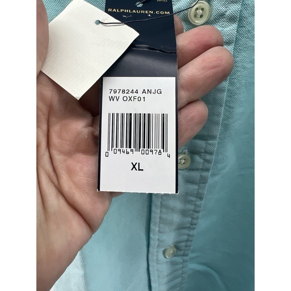 Ralph Lauren Oxford Shirt XL Classic Fit Light Blue Button Front NWT *Flawed* - Picture 6 of 9